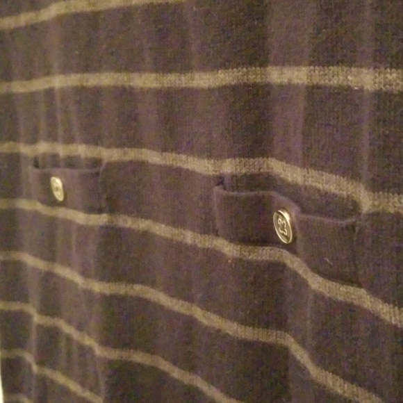 Blue and gray striped sweater dress - Picture 2 of 2